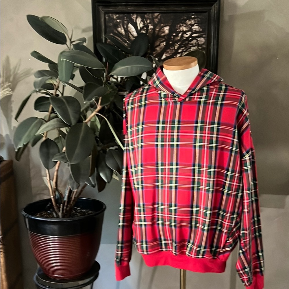 MNML Red Plaid Hoodie
